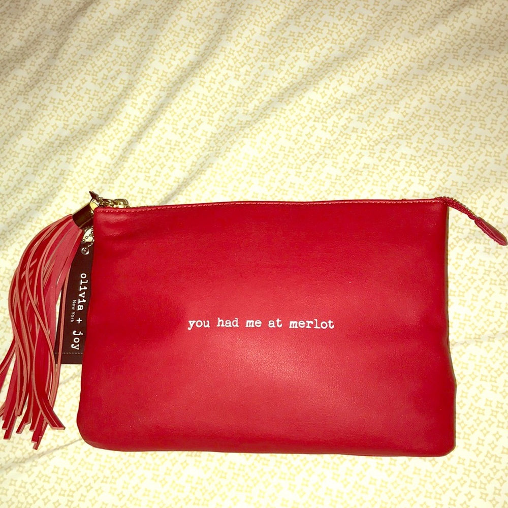 Olivia + Joy Large red clutch